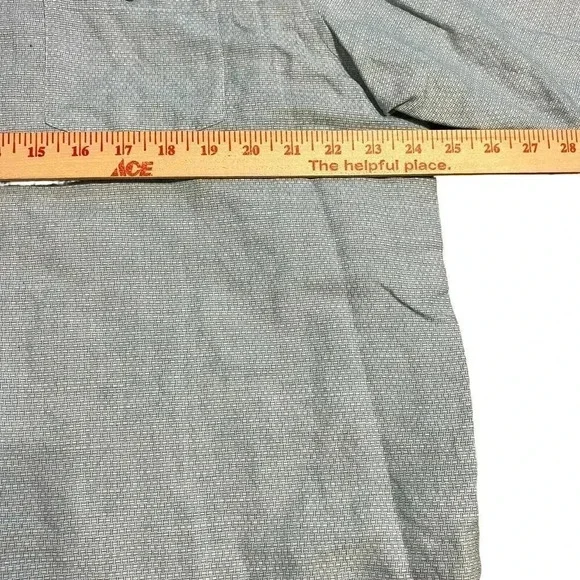 TED BAKER LONDON DRESS SHIRT Men’s Size 7 3XL Linen Blend Blue Button Down Print - Picture 7 of 8